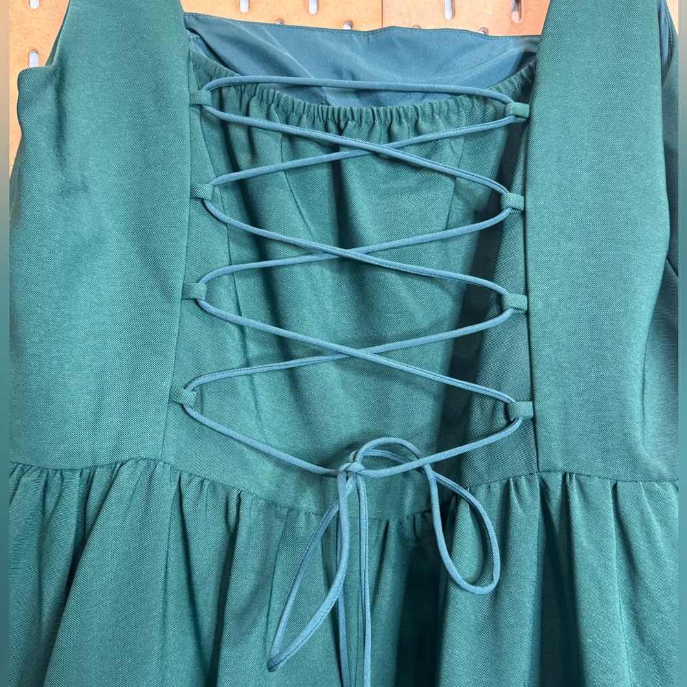 Chelsea Reece Green Madonna Corset Back Midi Dress In Evergreen NWT SIZE 12/14 - Picture 5 of 12